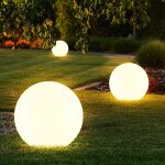 Lot de 3 lampes solaires ext�rieures de jardin � led globe lamps meadow lawn lighting