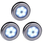 Lot de 3 luminaires led avec d�tecteur de mouvement, � piles, avec fixation magn�tique, pour dressings, ...