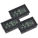 Lot de 3 mini hygromtres thermomtre thermomtre (noir).