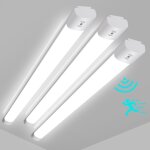 Lot de 3 neon led 90cm, plafonnier led avec detecteur de mouvement 30w 3300lm, ip65 imperm�able