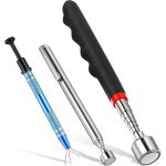 Lot de 3 outils de ramassage magntiques rtractables en mtal pour bijoux / composants lectroniques ...