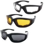Lot de 3 paires de lunettes de moto rembourr�es avec protection uv