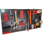 Oxeo - lot de 3 panneaux acier pour rangement d'outil - mur � 74 outils - porte outil mural - 120 cm ...