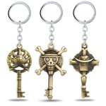Lot de 3 porte - cl�s pirates roi lufei chapeau de paille pour enfant barbe blanche