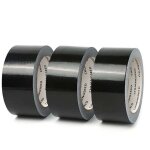 Lot de 3 rubans adh�sifs en tissu noir 220 microns x 50 mm x 20m, gaffer noir, ruban adh�sif americain ...