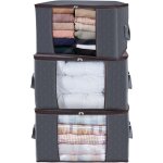 Vurahome - lot de 3 sac de rangement vetement 90l, grand boite rangement caisse rangement cartons d�m�nagement ...