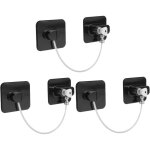 Lot de 3 s�curit� fen�tre enfant, serrure de la porte du r�frig�rateur adh�sive c�ble de limitation d'ouvertur ...