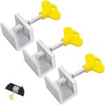 Lot 3 verrous coulissants argent pour fen�tre / veranda limiteur ajustable et s�curisant