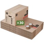Lot 30 cartons d�m�nagement premium - 60 x 30 x 30 cm - extr�me r�sistance 25 kg - r�utilisables - double ...