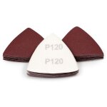 Lot de 30 feuilles de papier de verre triangulaires auto - agrippant grain 120 80 mm pour outil oscillant ...