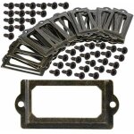 Lot de 30 porte - �tiquettes en m�tal avec vis, 70x33mm, �tiquettes pour tiroirs d'armoire, porte - �tiquettes ...