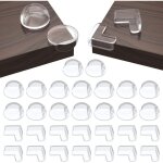 Lot de 30 protections d'angle et de bord (16 bords ronds + 14 coins carr�s), protections d'angle transparentes ...