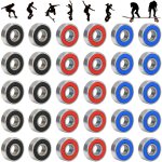 Lot de 30 roulements  billes 608rs, sans frottement, en acier au carbone, pour skateboard, longboard, ...