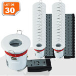 Lot de 30 support de spot bbc etanche ip65 blanc 87mm avec douille gu10 automatique ref. 830w