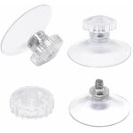 Lot de 30 ventouses avec filetage et �crous molet�s � 45 mm, transparentes, pour voiture, camping, fen�tre, ...