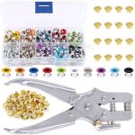 Lot de 300 ?illets en m�tal 10 couleurs 0, 95 cm et 1 pince perforatrice � ?illets avec 100 ?illets dor�s ...