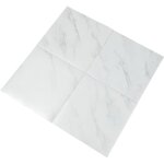 Lot de 32 dalles autocollantes en pvc - revtement de sol en vinyle impermable - marbre blanc - 30 x ...
