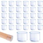 Lot de 32 embouts de pieds de chaise ronds en plastique transparent 25 mm convient pour table ronde et ...