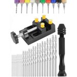 Lot de 37 outils de per�age manuel pour la fabrication de bijoux, y compris foret h�lico�dal, foret pcb, ...