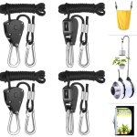 Lot de 4 1 / 8' poulies  cliquet robustes pour corde de suspension rglable poulie de levage lanire ...