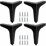 Lot de 4 15cm pieds de meubles m�tal noir, pieds canap� durable, pied table basse, rehausseur pied de ...
