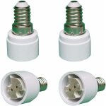 Lot de 4 adaptateurs de culot e14 vers g4 mr16 gu5. 3 gu4 pour ampoule led ou halog�ne