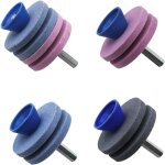 Lot de 4 aff�teuses pour tondeuses � gazon, pierre � aiguiser rapide pour perceuse �lectrique, jardin, ...
