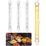 Lot de 4 ampoules chauffantes 500 w 240 v 118 mm r7s pour nourriture, portique, restauration, buffets, ...
