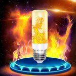 Aougo - lot de 4 ampoules  flamme 3 w e27 effet feu vacillant, avec 4 modes d'clairage, ip42, tanche, ...