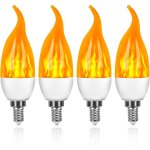 Lot de 4 ampoules � flamme e14, ampoules led � 3 modes de scintillement, ampoule � culot de lustre e14 ...