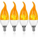 Lot de 4 ampoules led 3 w e14 ampoule effet flammes avec 1 modes d'clairage ampoule dcorative pour ...