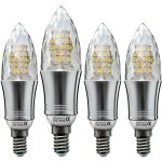 Lot de 4 ampoules led e14 12w en forme de bougie, �quivalent ampoule � incandescence 100w, blanc chaud, ...