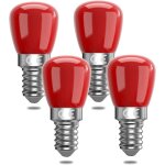 Lot de 4 ampoules led rouges e14 3 w e14, ampoules led d�coratives rouges e14, 25 w de rechange, [classe ...