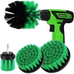 Lot de 4 brosses pour perceuse �lectrique - kit de nettoyage pour voiture, salle de bain, piscine, carrelage, ...