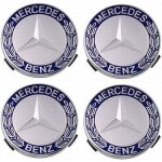 Lot de 4 cache - moyeux compatibles avec mercedes benz 75 mm - bleu Lot de 4 cache - moyeux compatibles avec mercedes benz 75 mm - bleu