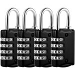 Lot de 4 cadenas code de 4 chiffres, petit cadenas a code college, valise avion en m�tal exterieur pour ...