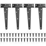 Lot de 4 charni�res en t - noires charni�re porte de grange - charni�res de portes - charniere plate ...