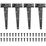 Lot de 4 charni�res en t - noires charni�re porte de grange - charni�res de portes - charniere plate ...