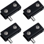 Lot de 4 charni�res pivotantes, sans cadre pour porte en verre - noir - clips de porte en verre en acier ...