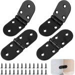 Lot de 4 charni�res de table pliante en acier inoxydable - charni�res rondes � visser � 180 degr�s - ...