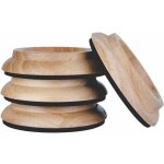 Lot de 4 coupelles en bois dur - tampons de protection pour pieds de meuble ch�ne naturel
