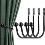 Lot de 4 crochets pour rideaux noirs, en aluminium courb� 16 cm avec vis, accessoires de fixation