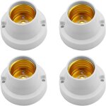 Lot de 4 douilles de lampe e27 universelles, adaptateur pour ampoules led, culot � visser, blanc