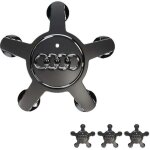 Lot de 4 enjoliveurs centraux pour audi a3 a4l a5 a6l a7 a8l q3 q5 q7, accessoires auto, 135 mm, noirs ...