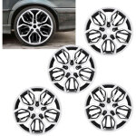 Lot de 4 enjoliveurs de jante 15 pouces � clipser, �l�gants, en abs, pour peugeot 208, argent et noir. ...