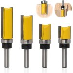 Lot de 4 fraise  copier bois tige de 8 mm, fraises  rainurer pour dfonceuse, fraise droite de copiage, ...