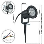 Lot de 4 lampes de jardin led 3 w blanc chaud avec piquet �clairage de pelouse noir mat �tanche ip65 ...