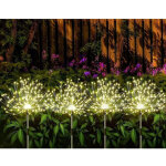 Lot de 4 lampes solaires ext�rieur - 120 led 5w ip67 - r�glage de la luminosit� (4 lanternes de feux) ...