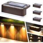 Lot de 4 lampes solaires d'ext�rieur pour cl�ture, �tanches ip65, lampes led d'ext�rieur � �nergie solaire ...