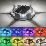 Lot de 4 lampes solaires d'ext�rieur enterr�es, verre tremp� rechargeable rvb, �clairage paysager led, ...